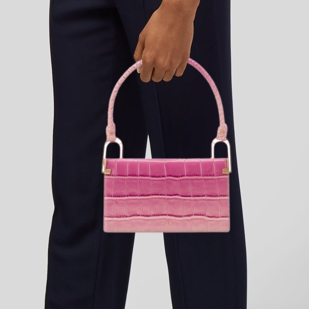 Apede Mod Croc Embossed Leather Bag - Picture 5 of 7